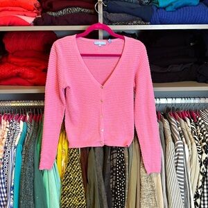 Draper James pink long sleeve v neck cardigan size XS